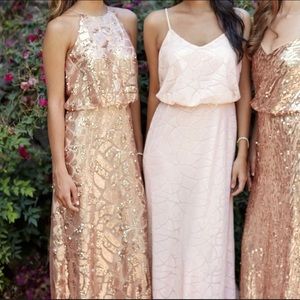 BHLDN Donna Morgan Tiffany gown 8 in rose gold